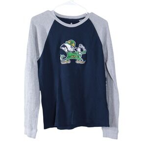Gen2 Notre Dame Fighting Irish Thermal Shirt Mens XL Navy Gray Waffle Raglan